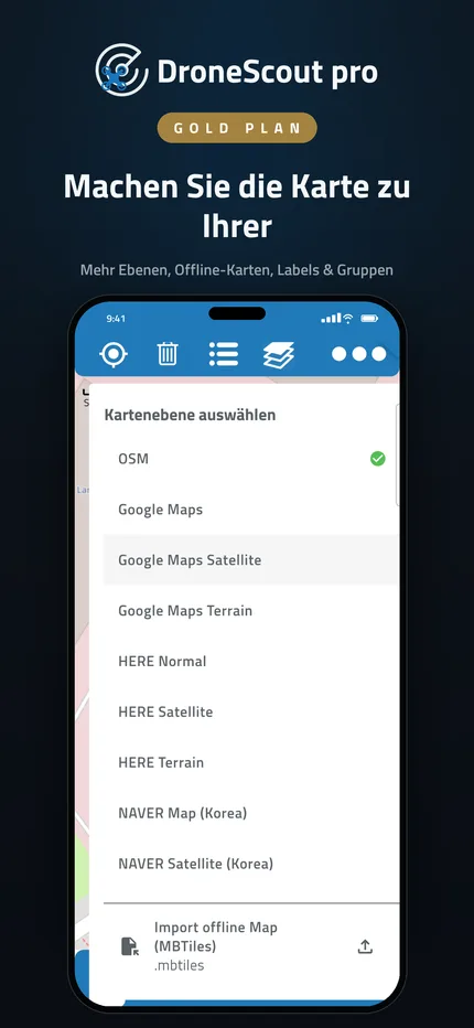 Kartenebenen und Offline-Karten
