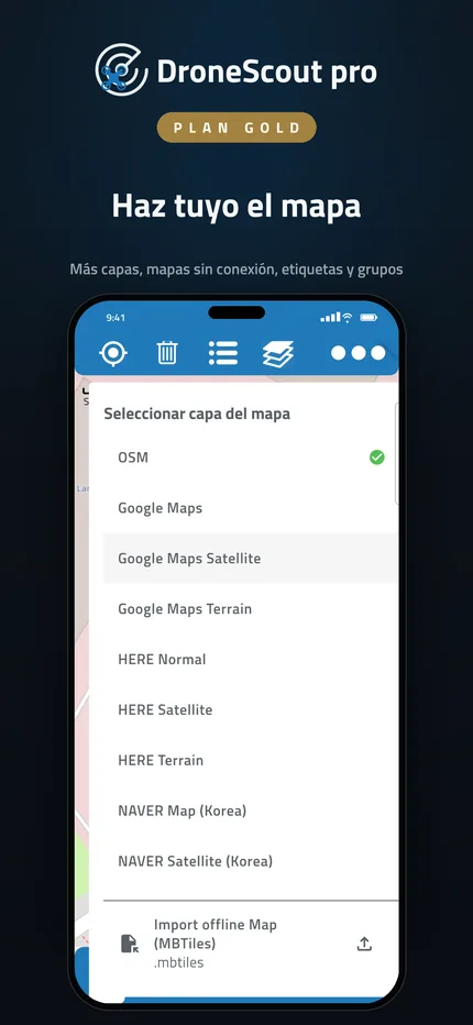Capas de mapa y mapas sin conexión